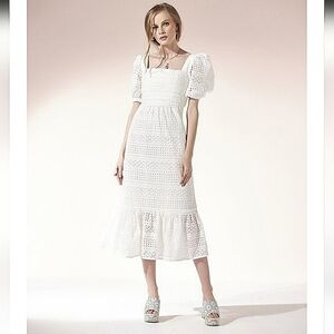 Anthropologie RAISSA-NWT-Pleated Square Neckline Laise Dress-Size Small